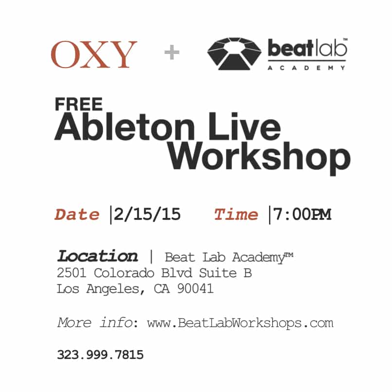 Free Electronic Music Workshop for Oxy Students